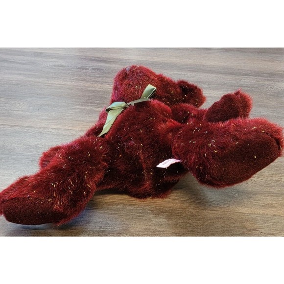 Russ Burgundy Spangles Festive Gatherings Teddy Bear Plush Stuffed Animal 14" - Picture 5 of 10